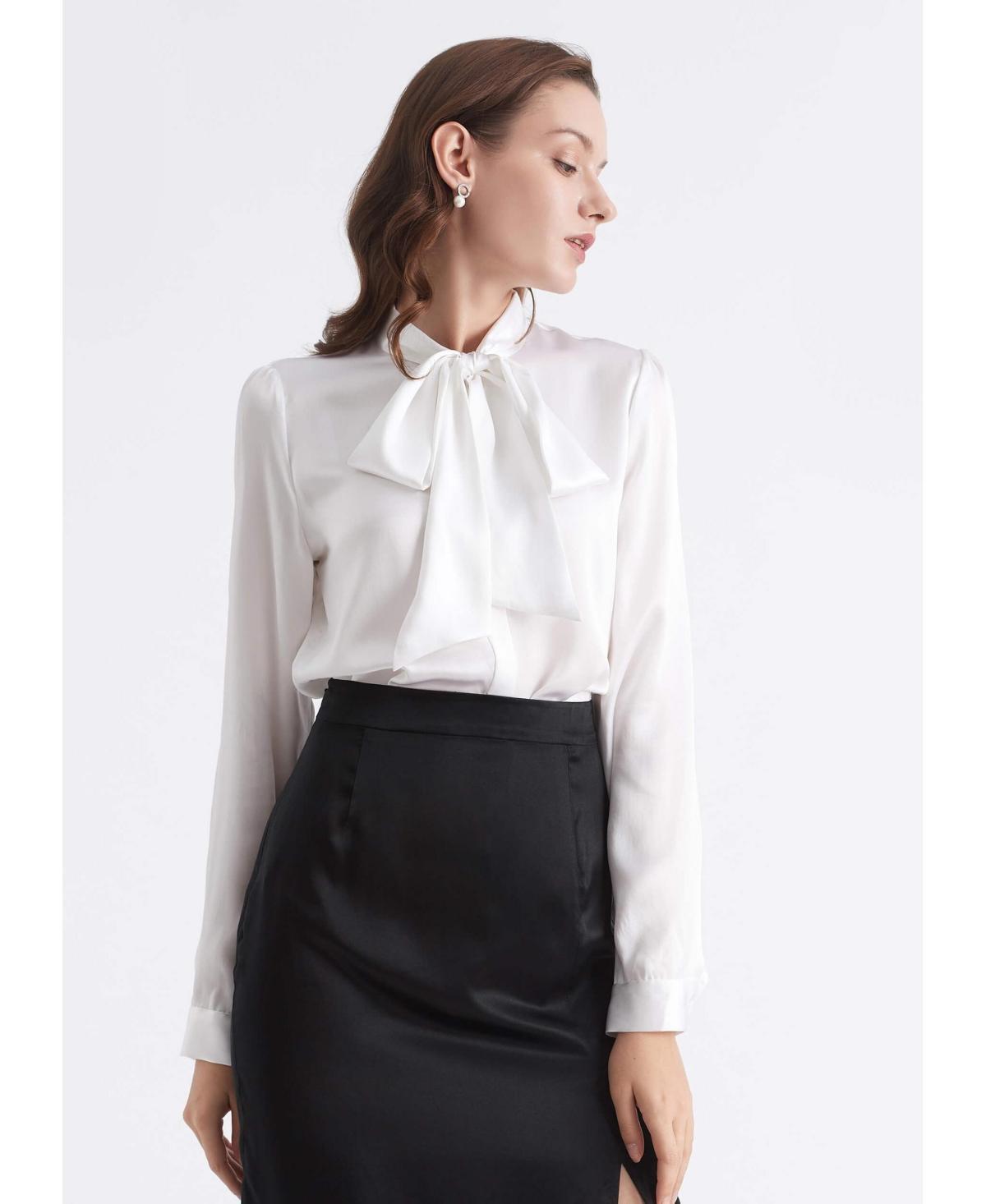 Lilysilk Womens Bow-tie Neck Silk Blouse Product Image
