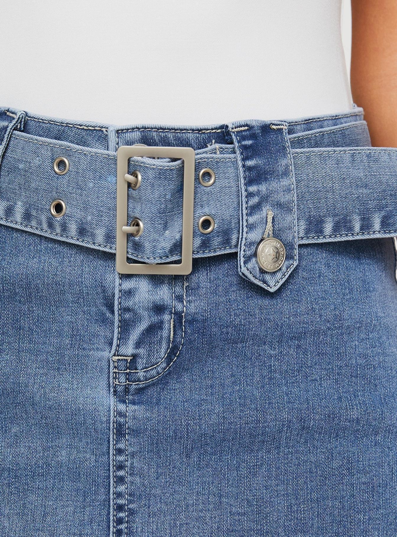 Domino Mini Skirt Mid Blue Denim Product Image
