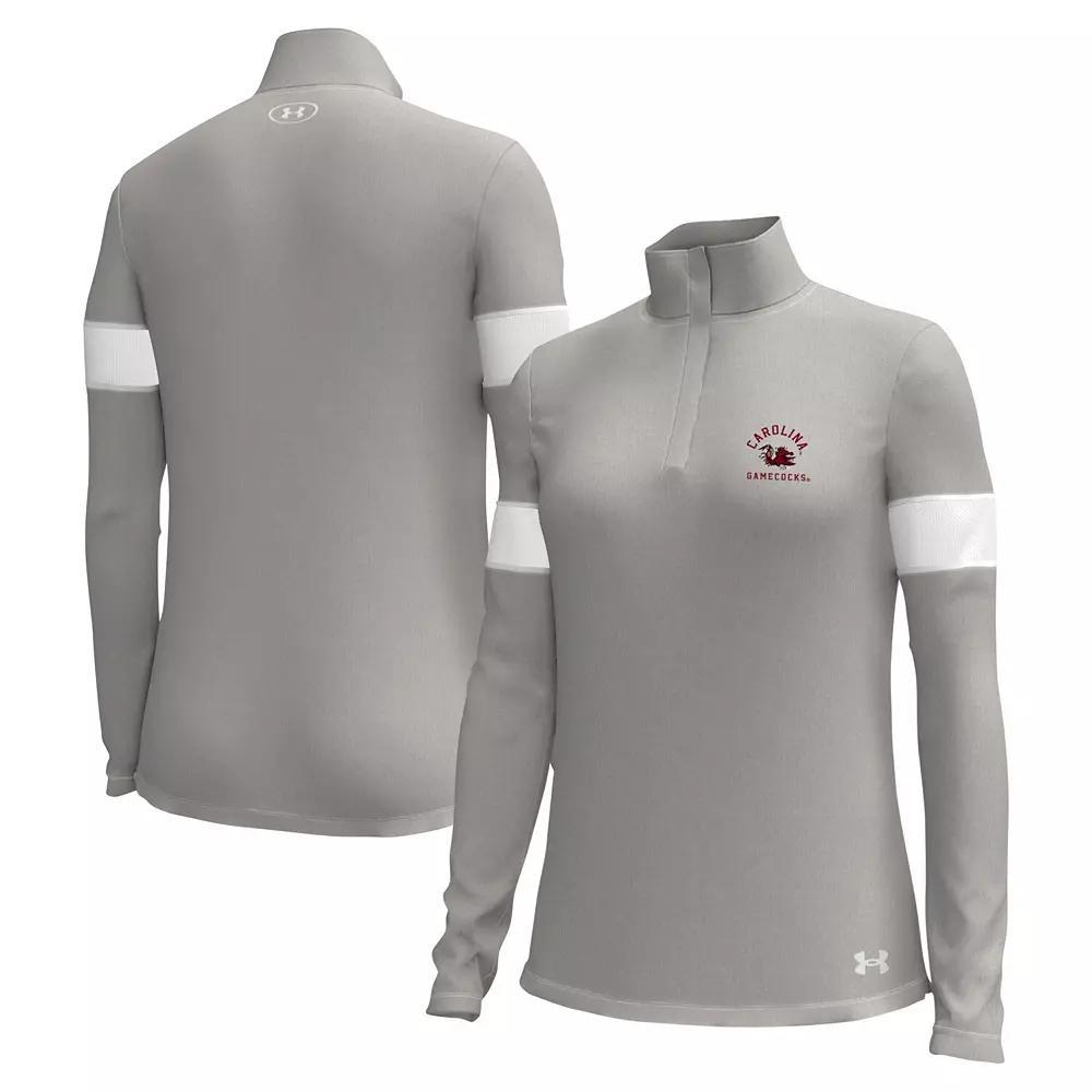 Women's Under Armour Gray Wisconsin Badgers Gameday Challenger Quarter-Zip Top, Size: XS, Grey Product Image