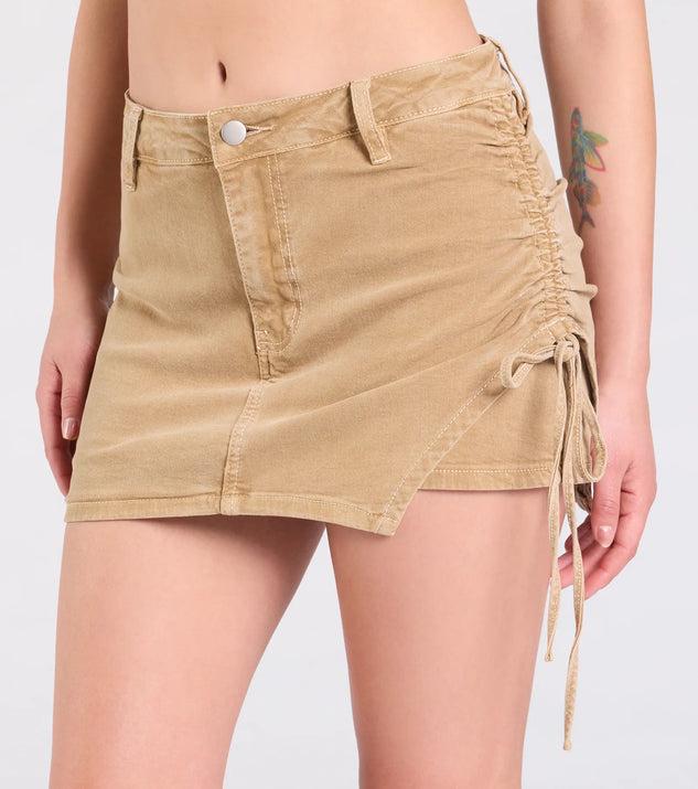 Take Me Places High-Rise Denim Mini Skort Product Image
