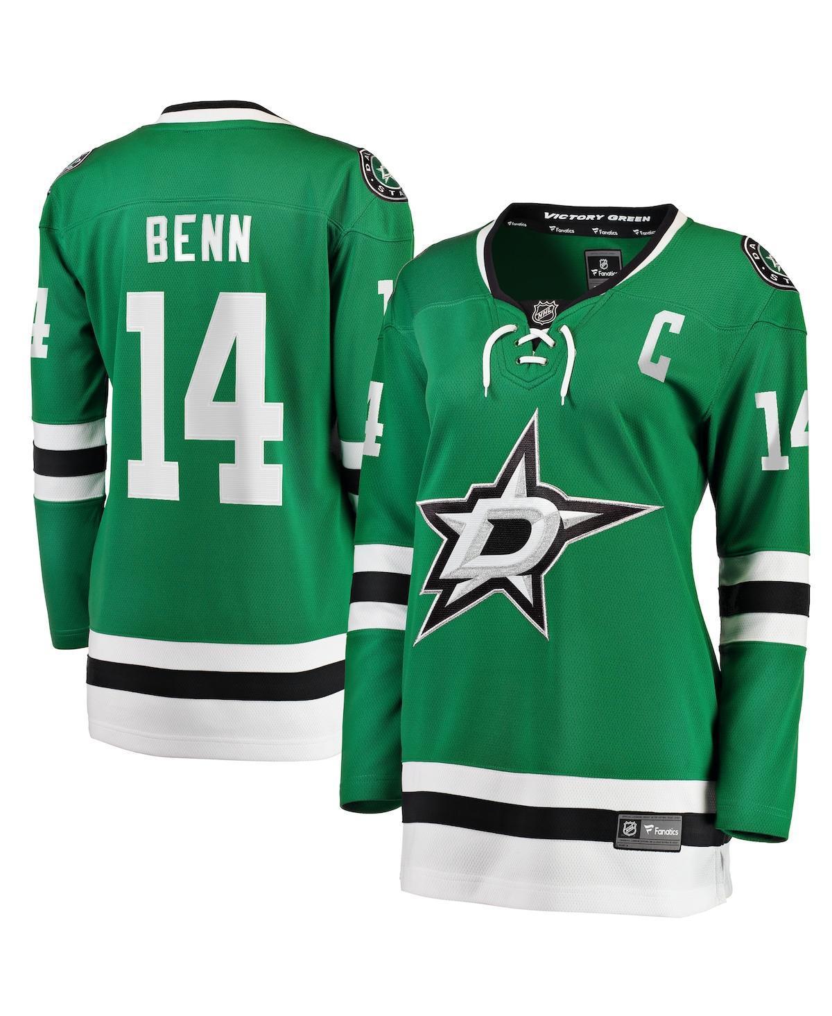 Women's Fanatics Jamie Benn Kelly Green Dallas Stars Captain Patch Home Breakaway Player Jersey, Size: XL, Str Green Product Image