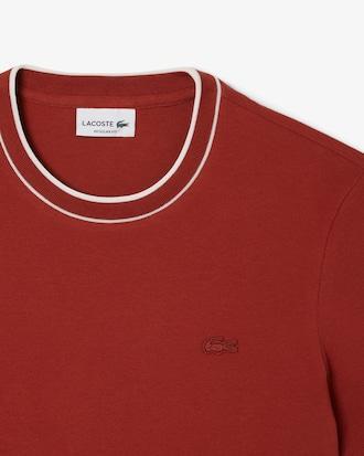 Men's Stretch Piqué Striped Collar T-Shirt Product Image
