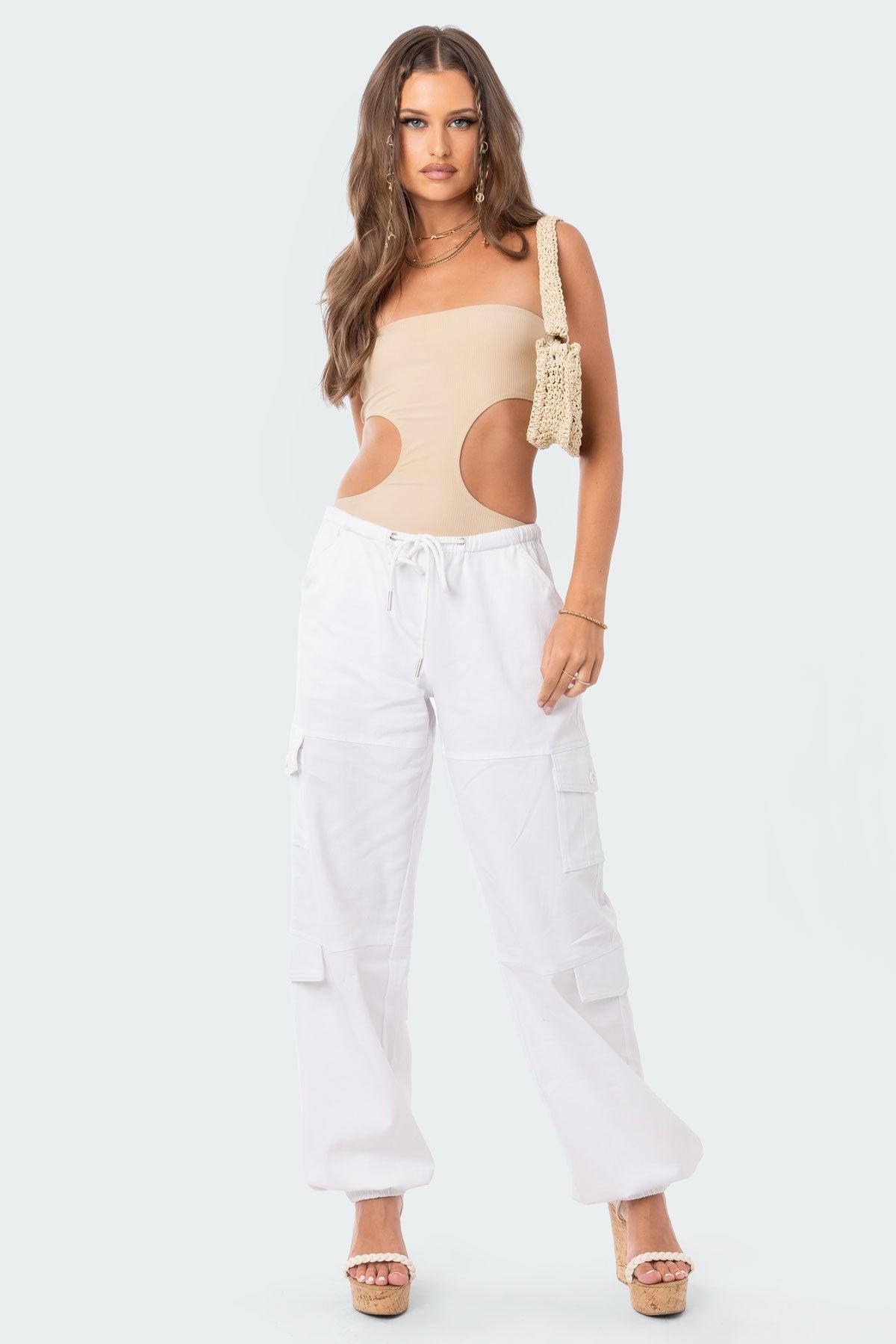 Vivie Ribbed Cut-Out Bodysuit Product Image