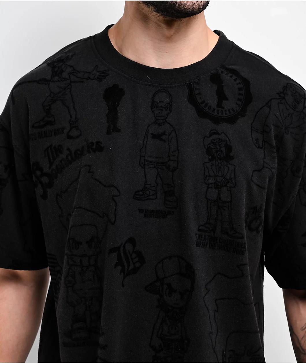 The Boondocks Collage All Over Print Grey Wash T-Shirt Product Image