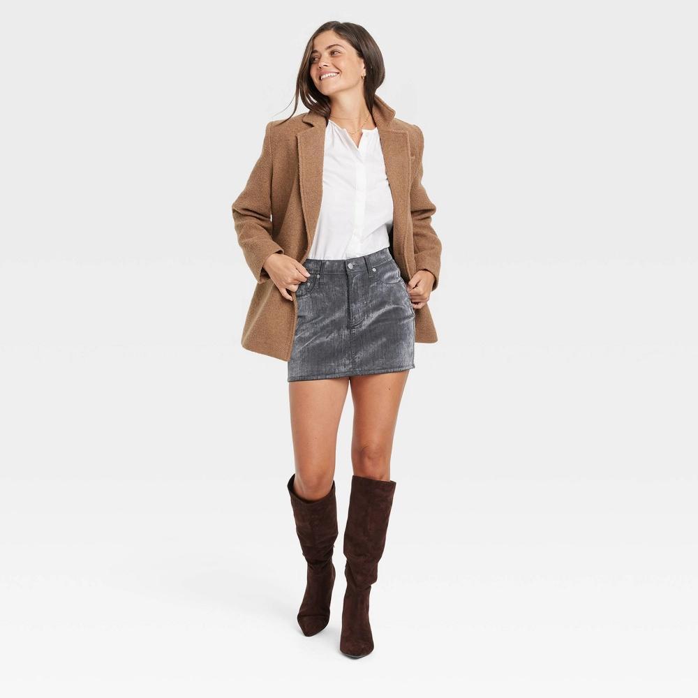 Womens Holiday Flocked Micro Mini Skirt - Universal Thread Gray Product Image