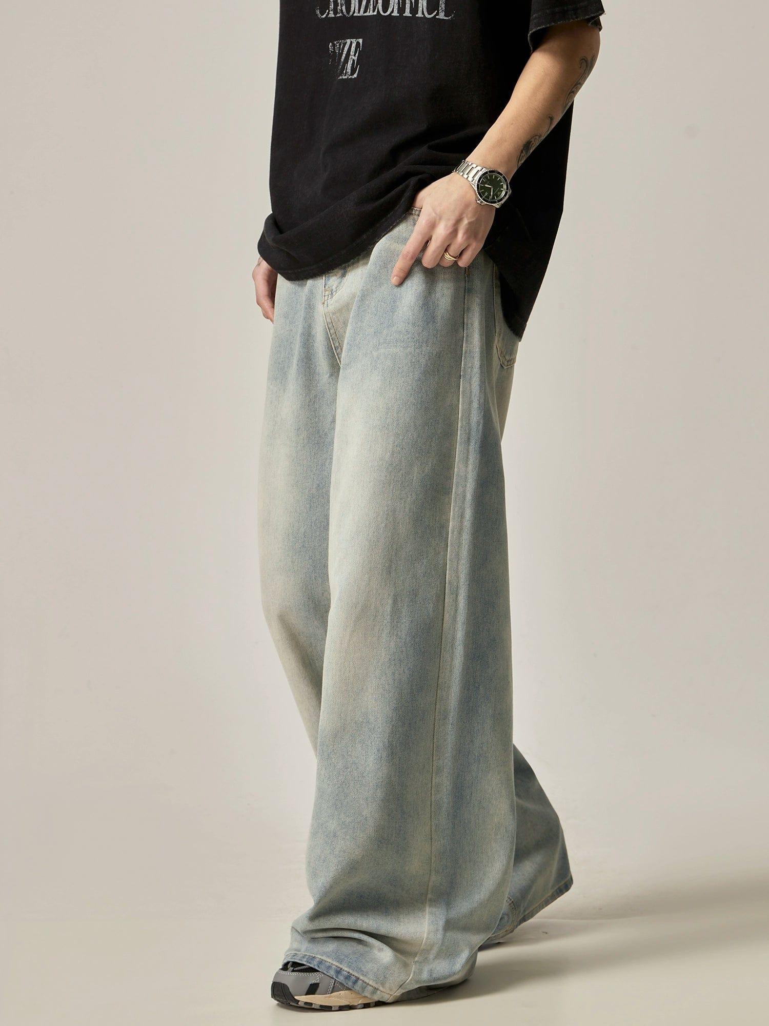 RT No. 11279 LIGHT BLUE BAGGY STRAIGHT DENIM JEANS Product Image