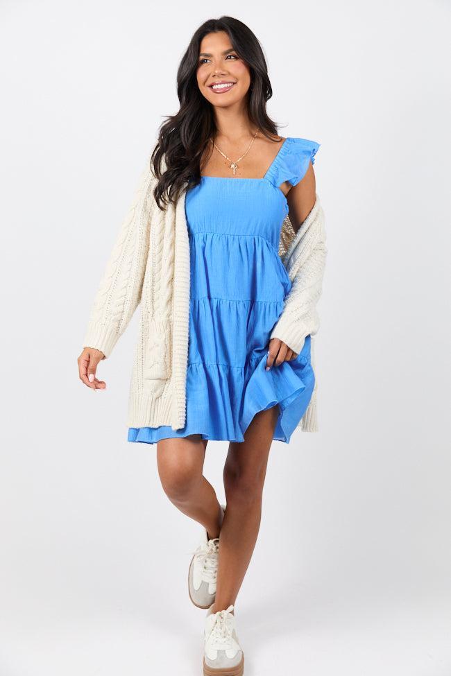 Change My Tune Rust Square Neck Solid Romper Dress Product Image