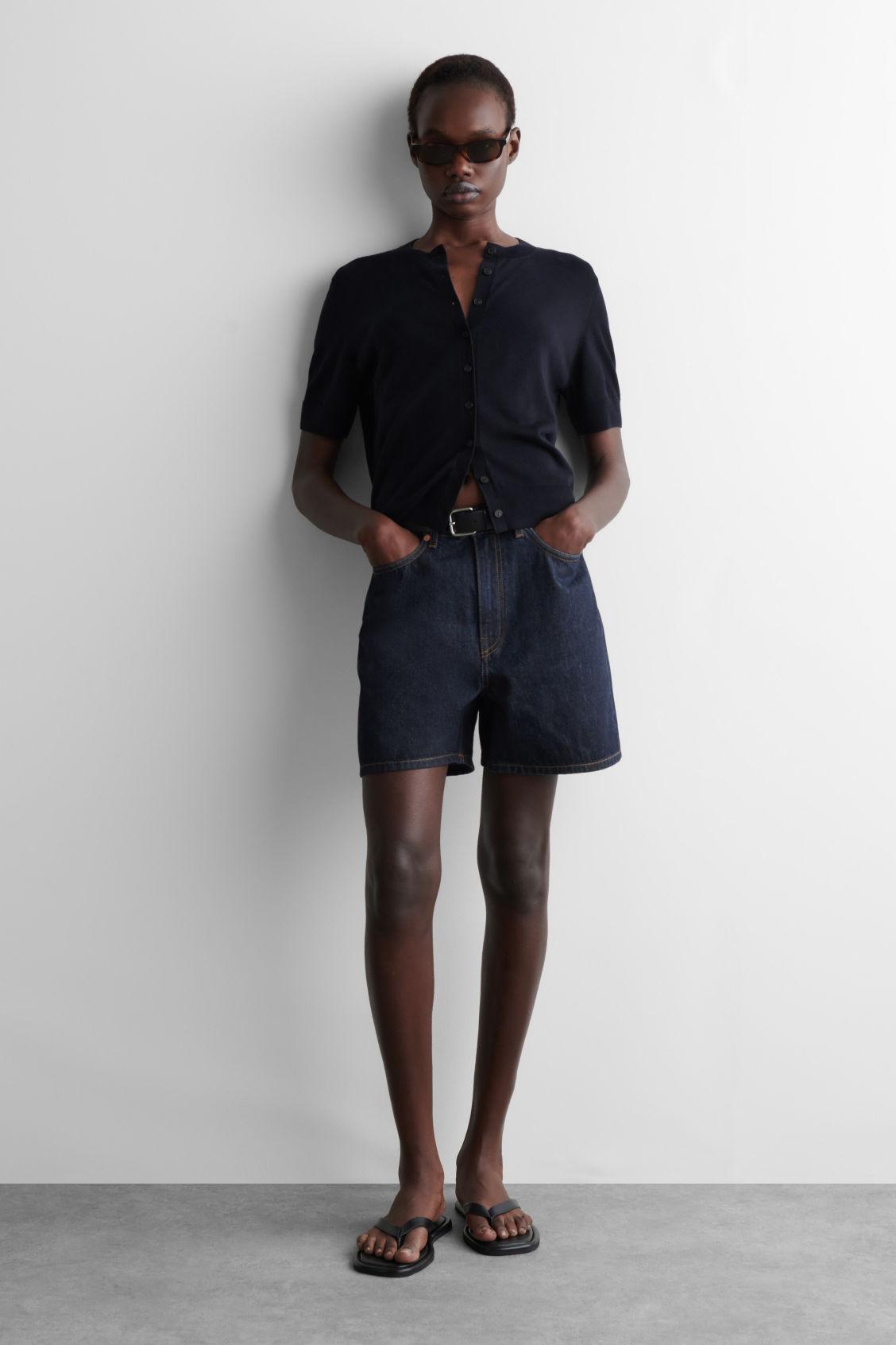 HIGH-RISE DENIM SHORTS Product Image