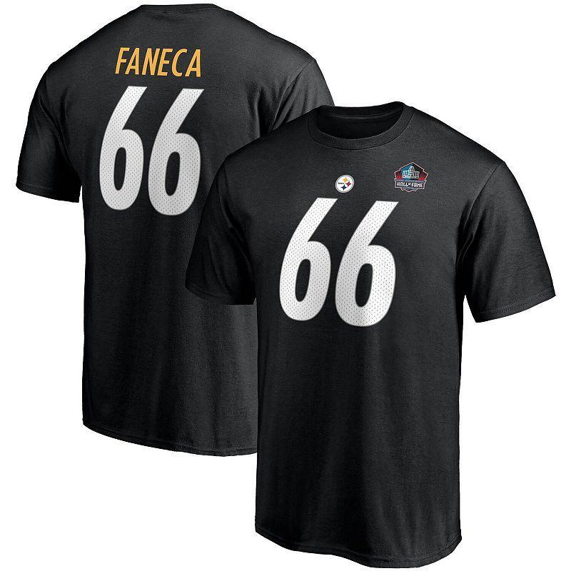 Men's Fanatics Branded Alan Faneca Black Pittsburgh Steelers NFL Hall of Fame Class of 2021 Name & Number T-Shirt, Size: Large Product Image