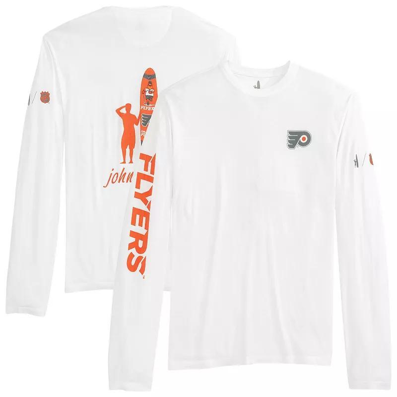 Men's johnnie-O White Philadelphia Flyers Adam Long Sleeve T-Shirt, Size: Small, Fly White Product Image