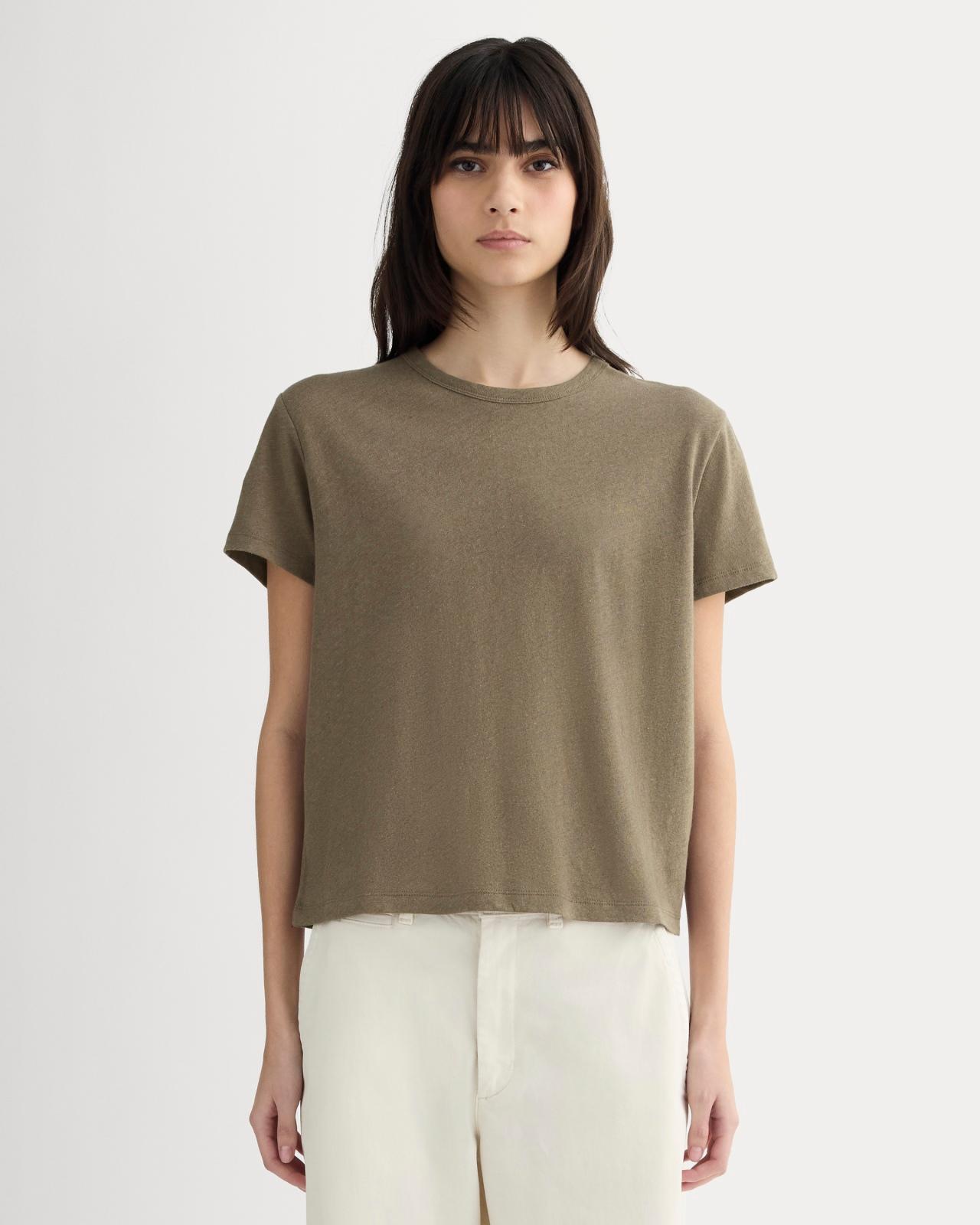 The Box-Cut Tee in Cotton Linen Product Image