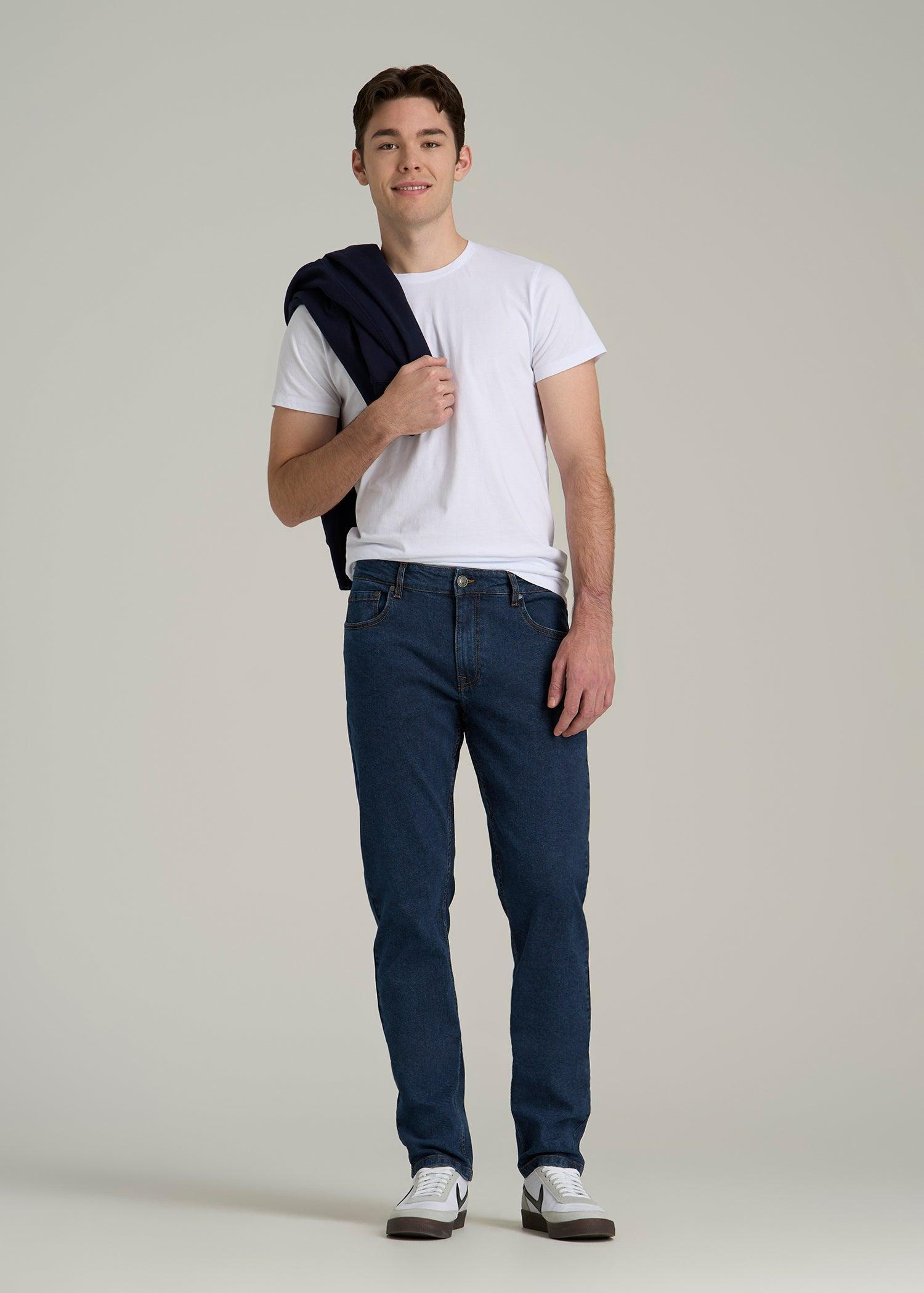 A.T. Basics Men's Carman Tapered fit Jeans for Tall Men in Charged Blue Product Image