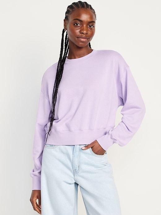 French-Terry Drop-Shoulder Sweatshirt Product Image