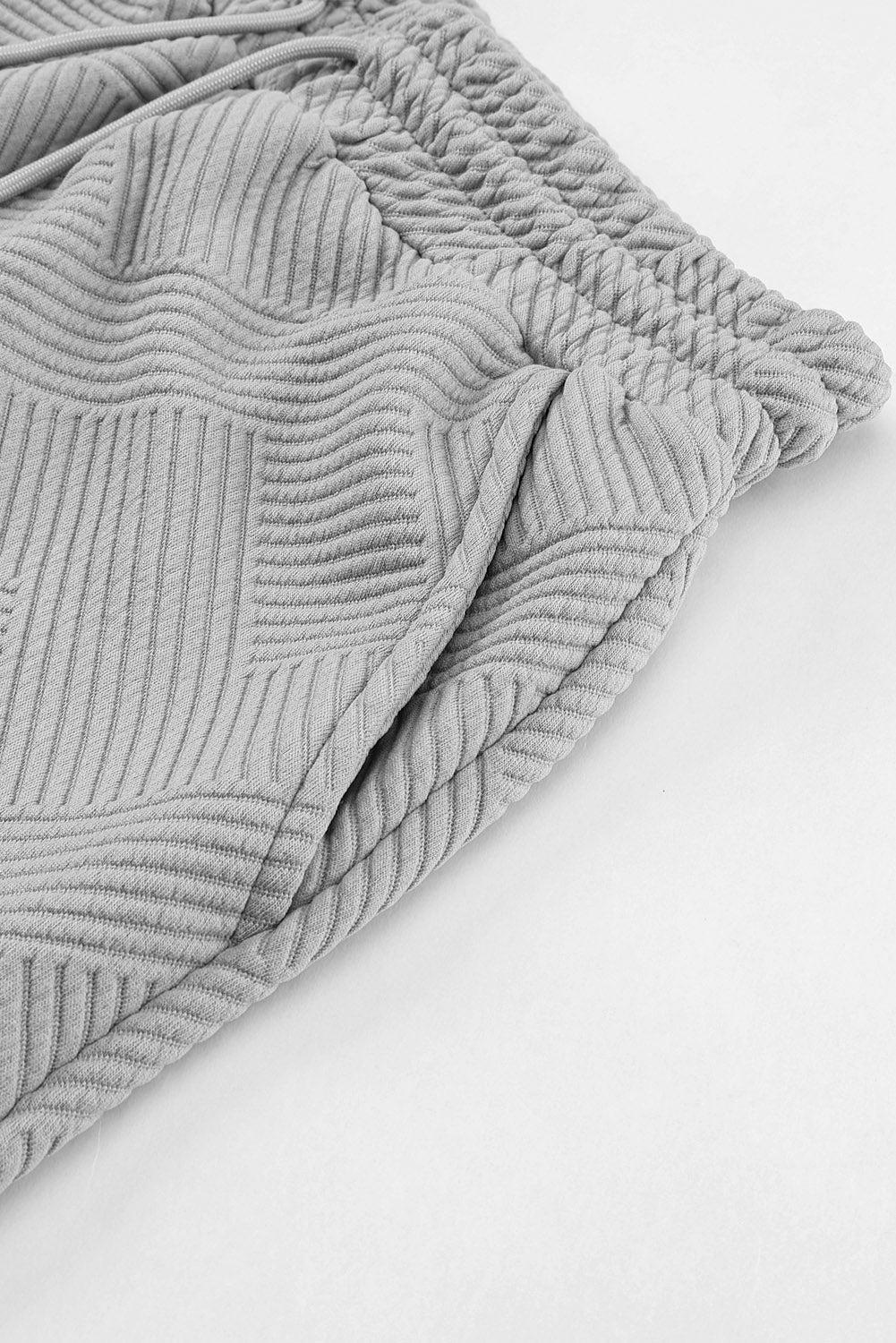 Textured Long Sleeve Top + Shorts Set Product Image