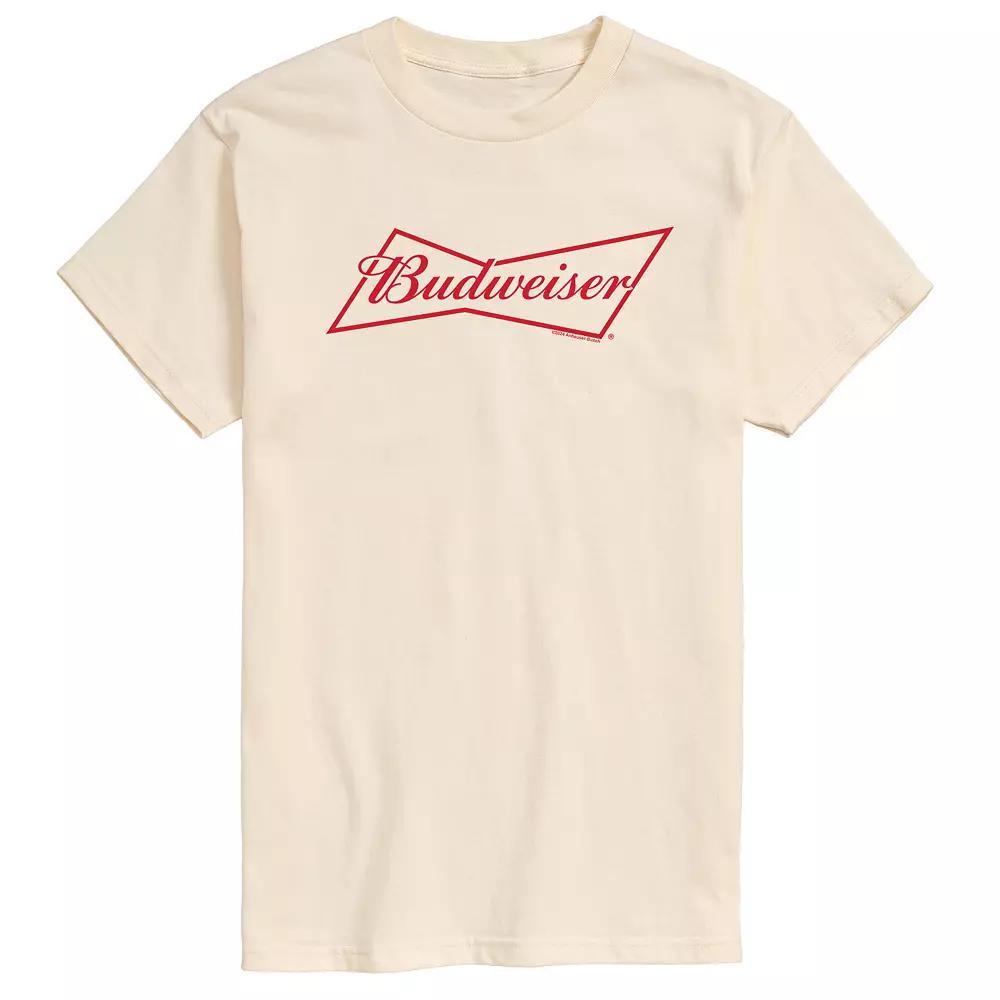 Men's Budweiser Bowtie Logo Graphic Tee, Size: Small, Ivory Product Image