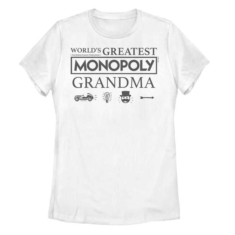 Juniors' Monopoly World's Greatest Grandma Tee, Women's, Size: Small, White Product Image