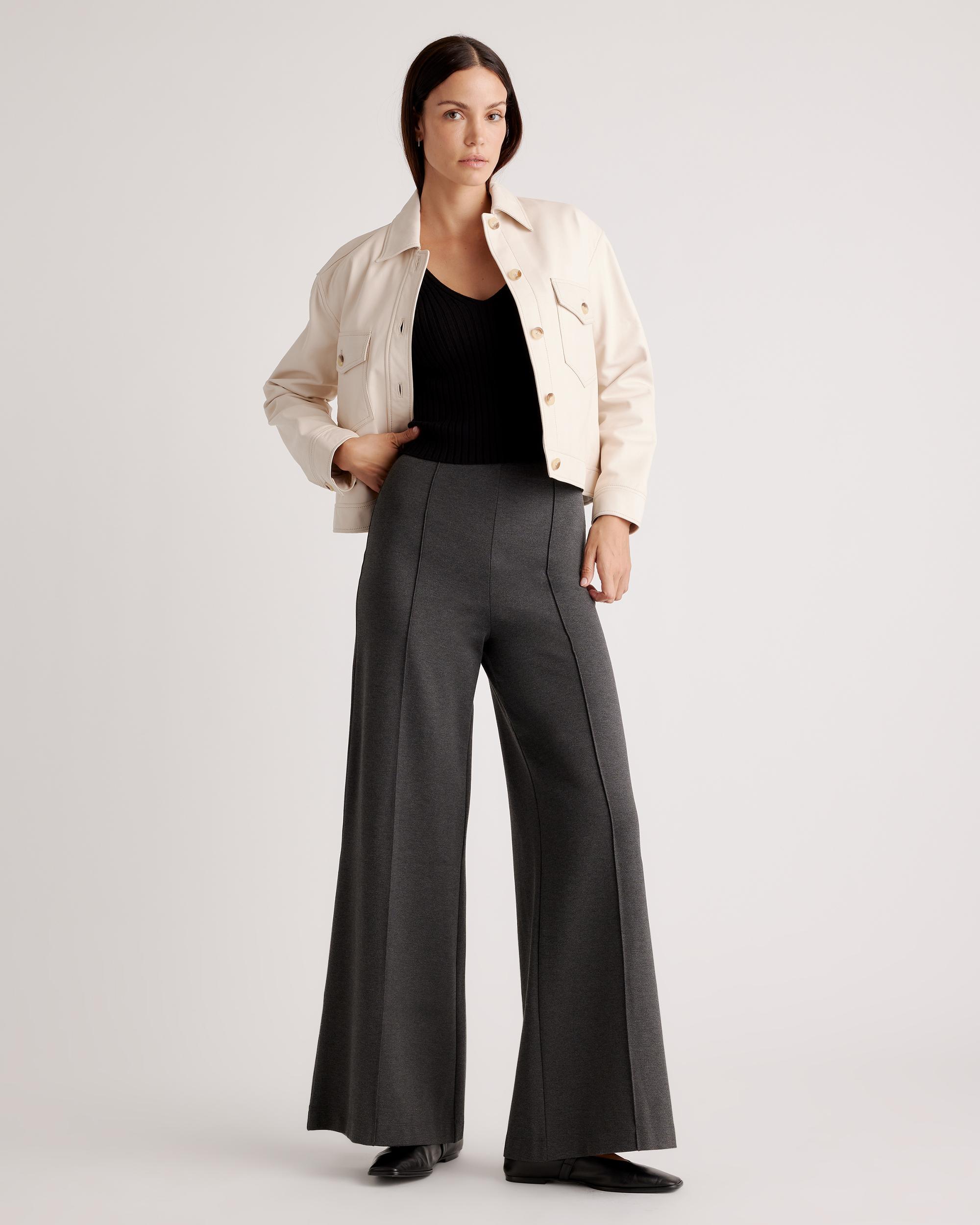 Quince | Women's Ultra-Stretch Ponte Super Wide Leg Pants Size XS, Rayon Product Image