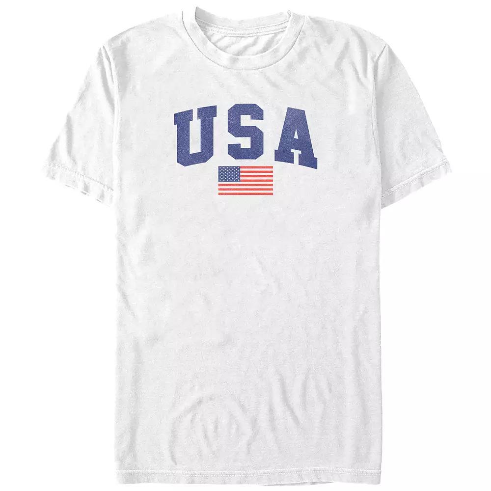 Big & Tall USA Flag Graphic Tee, Men's, Size: 3XB, White Product Image