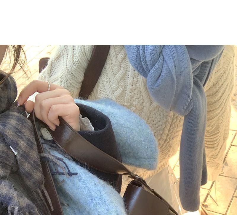 Buckled Faux Leather Shoulder Bag Product Image