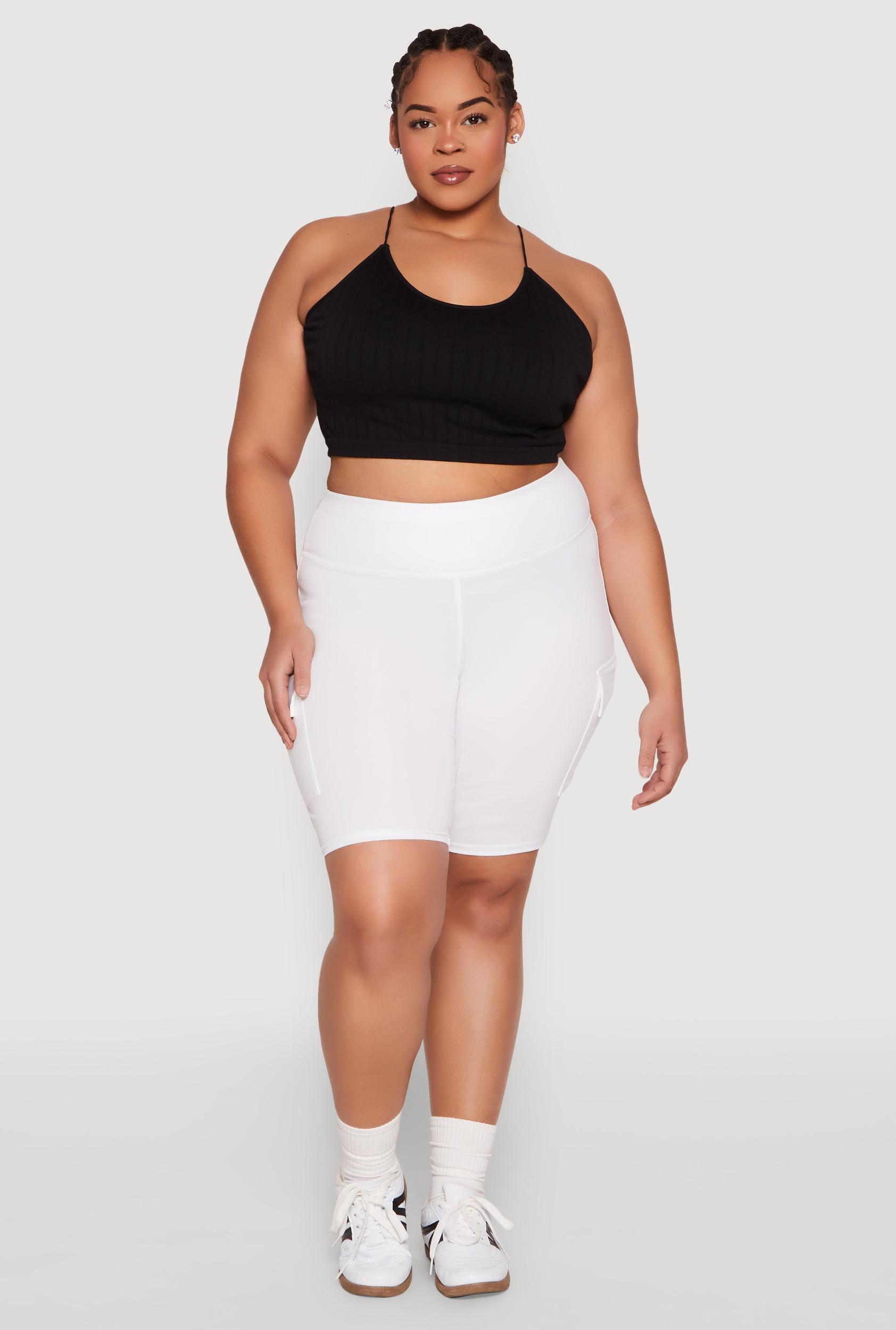 Womens Plus Size Spandex Cargo Biker Shorts Product Image