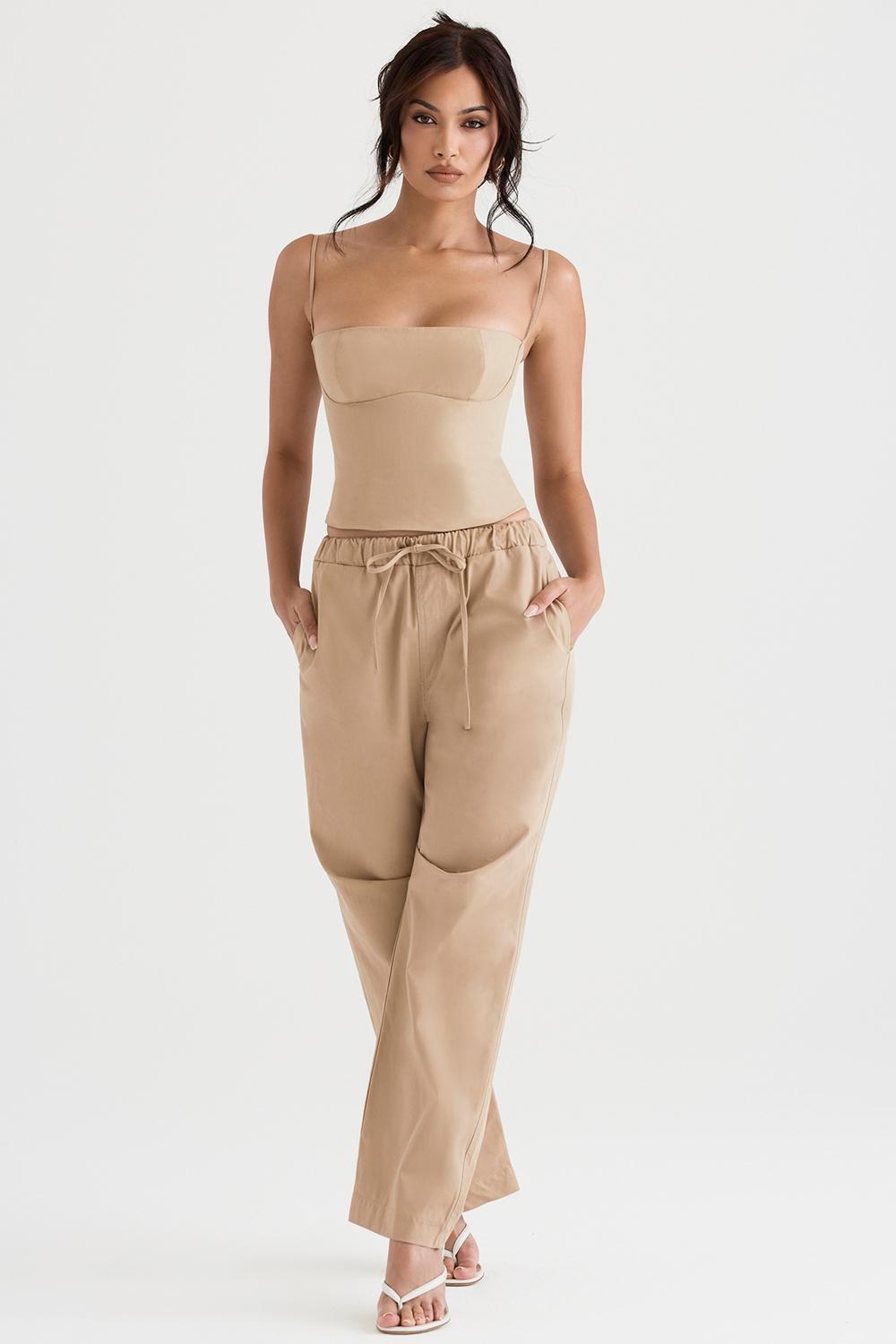 Luna Camel Cargo Trousers Product Image