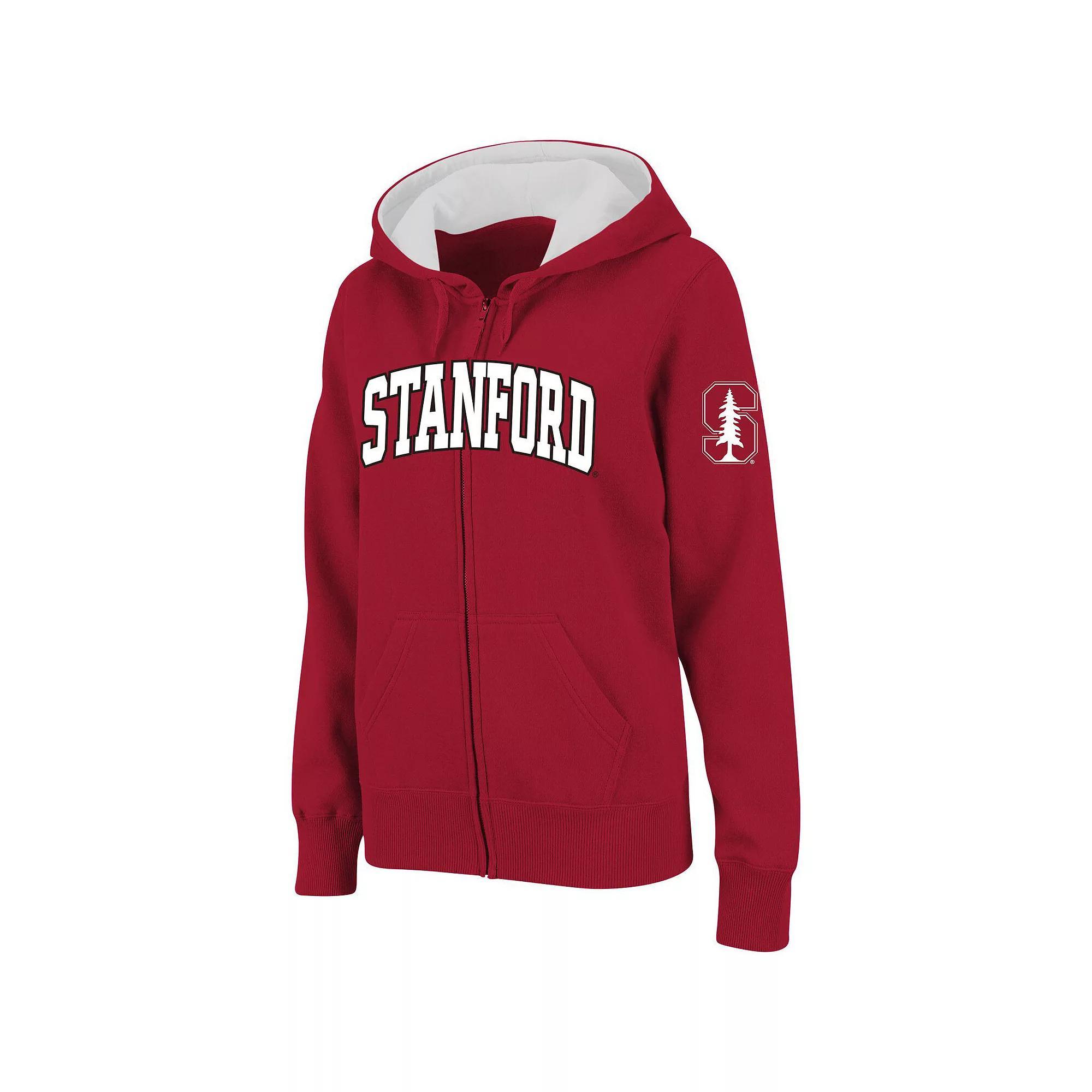 Women's Stadium Athletic Cardinal Stanford Cardinal Arched Name Full-Zip Hoodie, Size: 2XL, Red Product Image