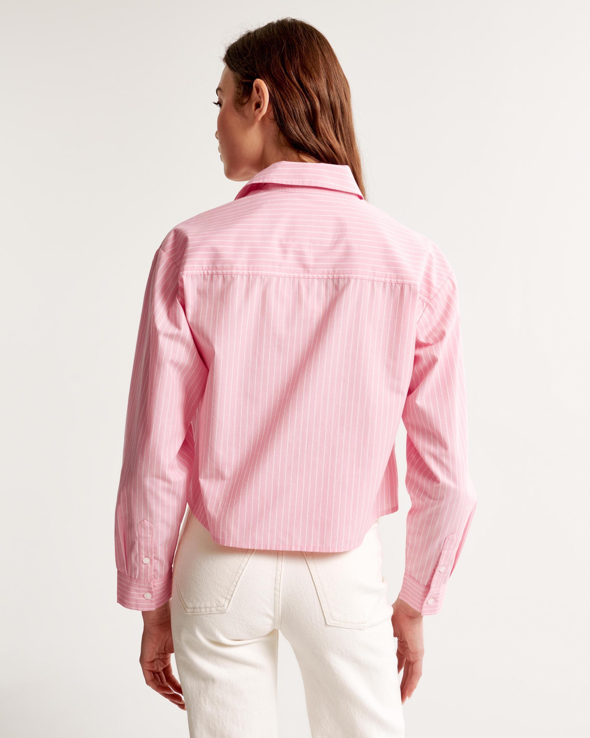 Oversized Cropped Poplin Shirt Product Image