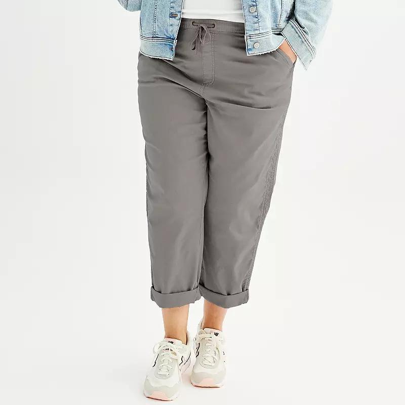 Plus Size Sonoma Goods For Life® Easy Paper Bag Waist Capri, Women's, Size: 5XL, Trinity Gray Product Image