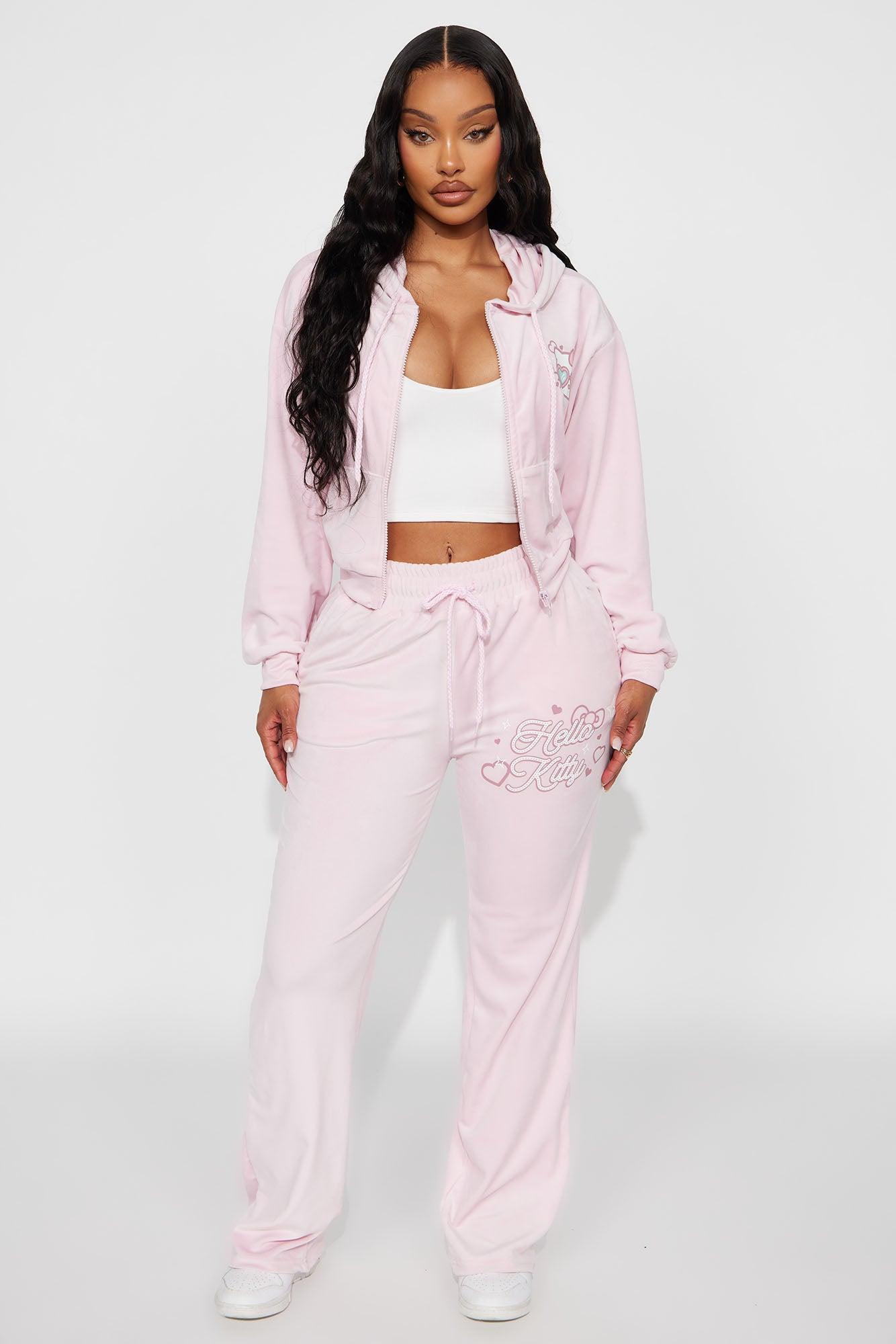 Hello Kitty Love Velour Zip Hoodie - Pink Product Image