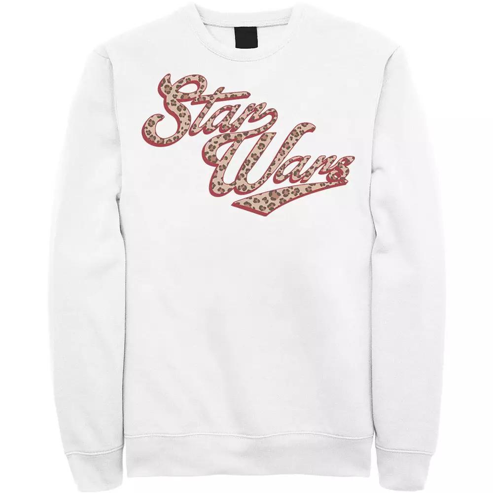 Men's Star Wars Cursive Cheetah Fill Logo Sweatshirt, Size: 3XL, Athletic Grey Product Image