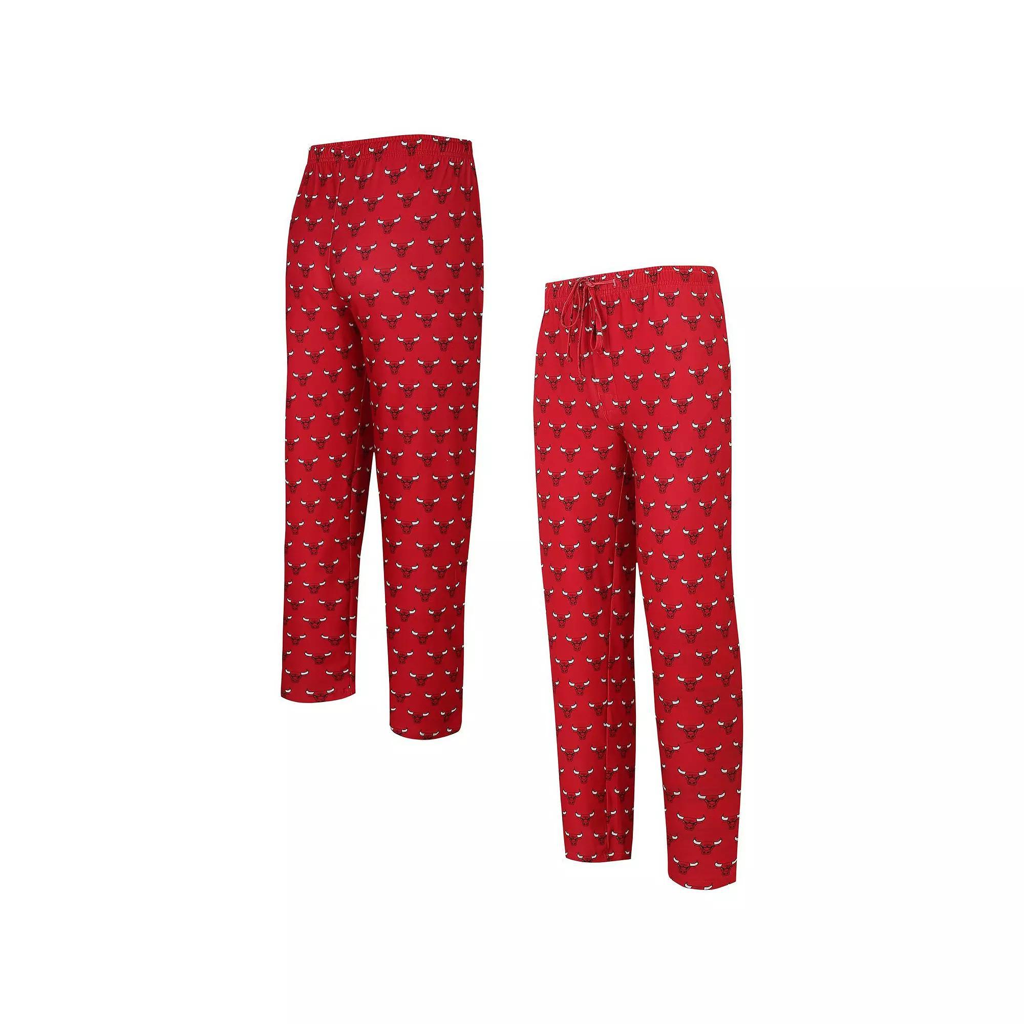 Men's Concepts Sport Red Chicago Bulls Allover Logo Print Gauge Sleep Pants, Size: Large Product Image