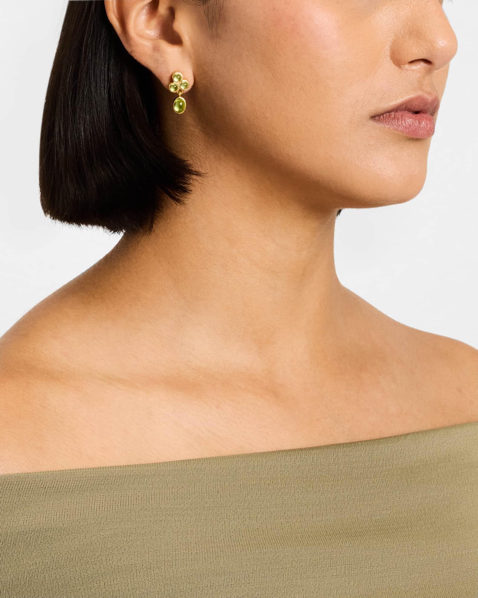 18K Medium Vertical Peridot Earrings  Product Image