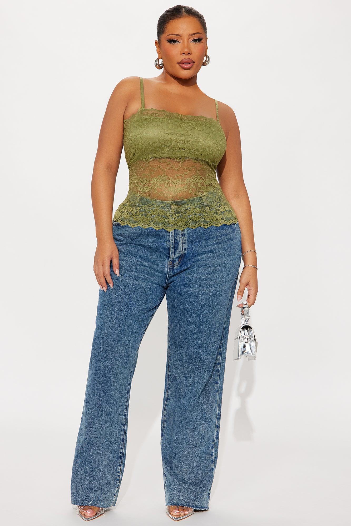 Bellerose Lace Cami Top - Green Product Image