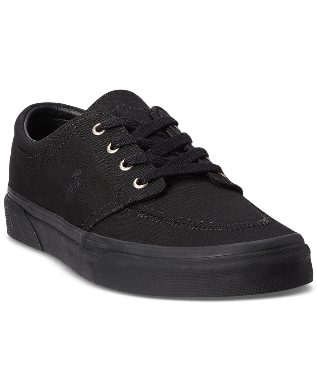 POLO RALPH LAUREN Men's Faxon Canvas Sneaker In Black Product Image