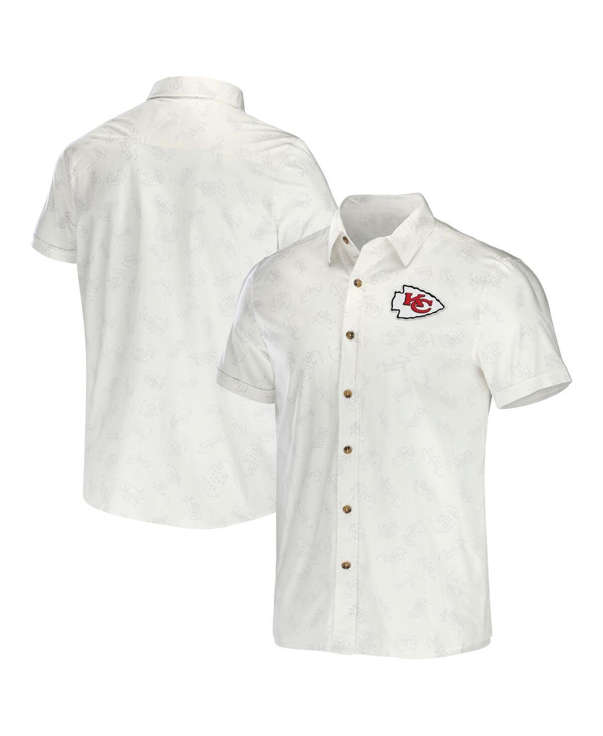 Men's NFL x Darius Rucker Collection by Fanatics White Cleveland Browns Woven Button-Up T-Shirt, Size: Medium Product Image