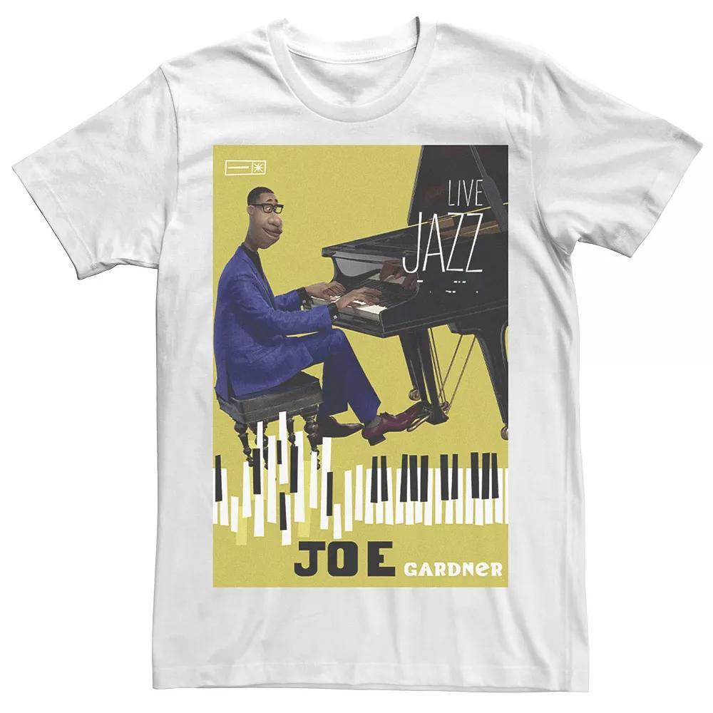 Disney / Pixar's Soul Joe Men's Live Jazz Poster Tee, Size: Medium, White Product Image