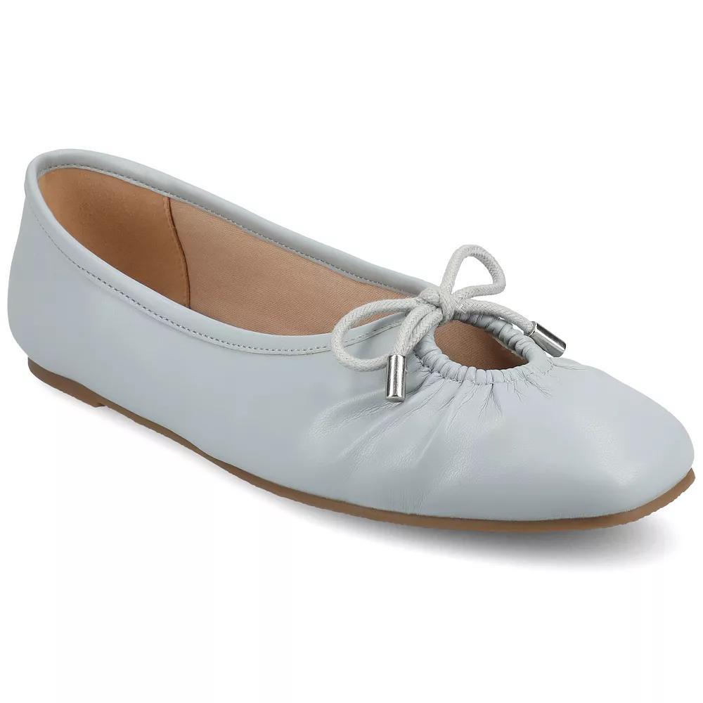 Journee Callee Medium and Wide Width Women's Ballet Bow Slip-On Dress Flats, Size: 11, Light Blue Product Image