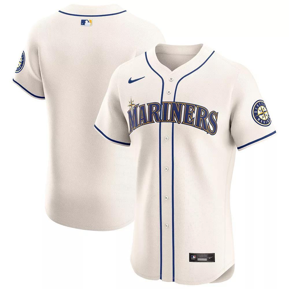 Mens Nike Cream Seattle Mariners Alternate Vapor Premier Elite Patch Jersey Product Image