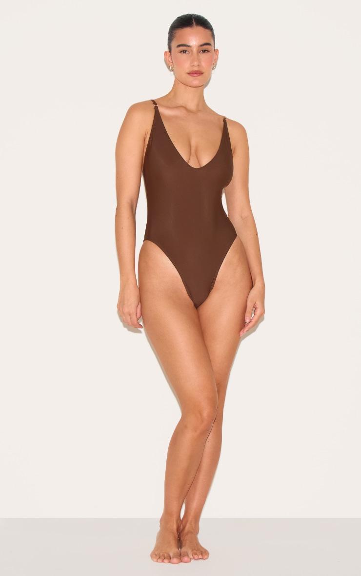 Chocolate Low Scoop Basic Swimsuit Product Image