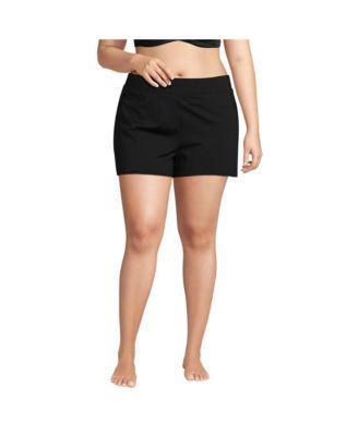 Women's Lands' End 3" Chlorine Resistant Smoothing Control Swim Shorts, Size: 8, Black Product Image