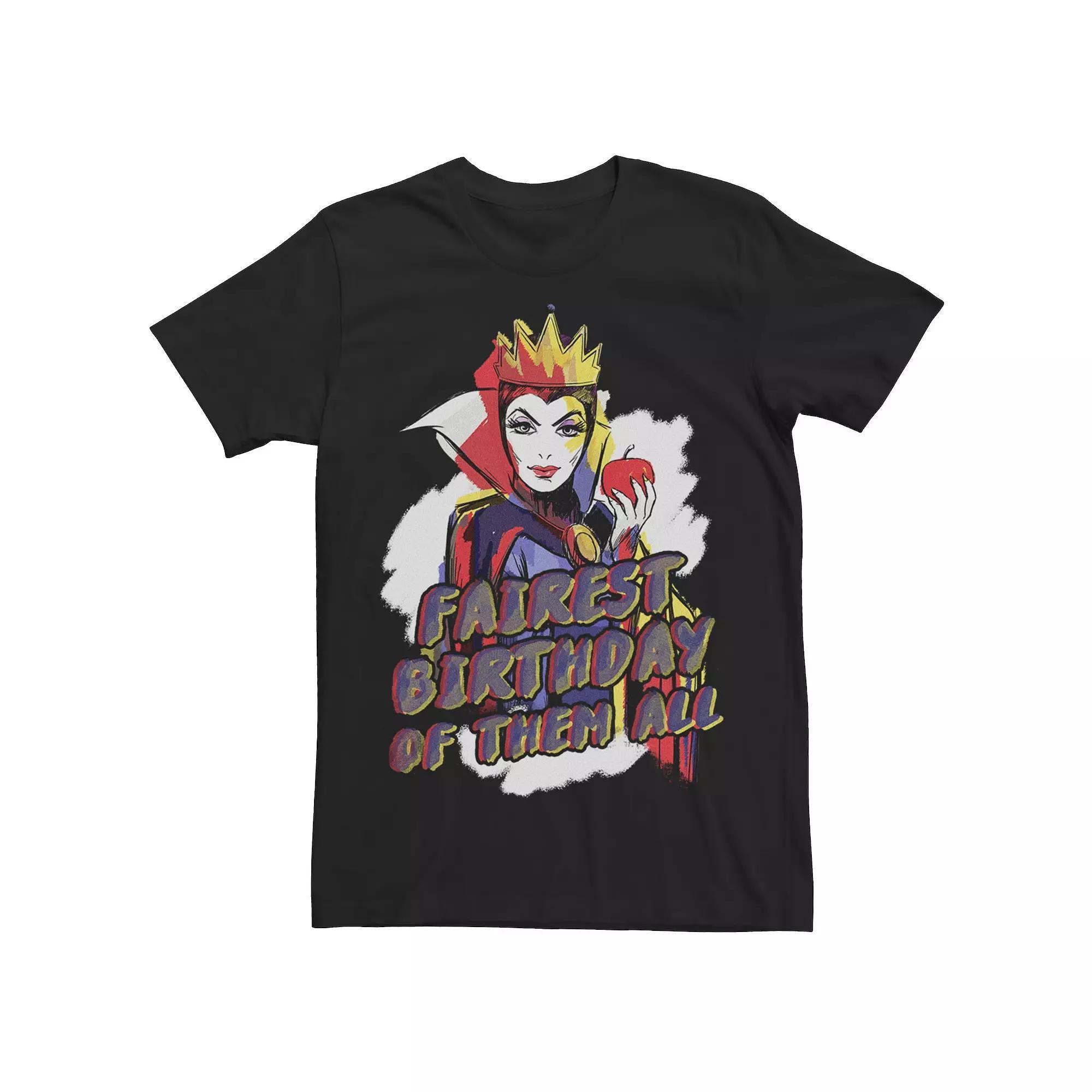 Disney's Villains Evil Queen Fairest Birthday Of Them All Men's Tee, Size: XXL, Black Product Image
