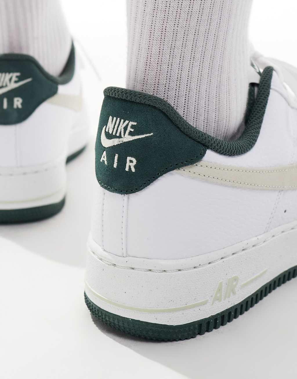 Nike Air Force 1 '07 sneakers in white and dark green Product Image