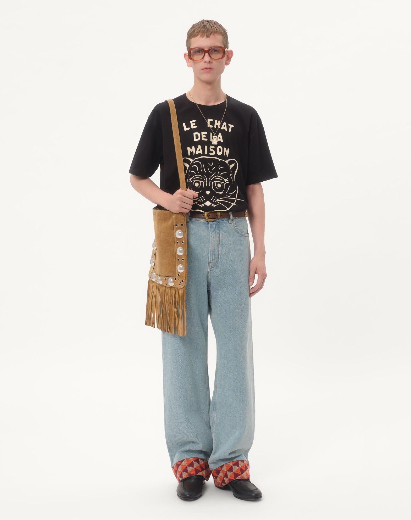 Cotton T-Shirt With Le Chat De La Maison Print Product Image