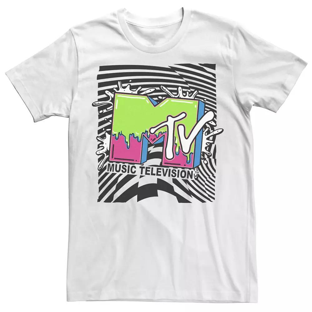 Men's MTV Slime Checkered Splash Logo Tee, Size: Medium, White Product Image