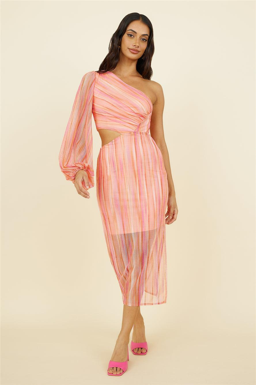 Getaway Car Midi Dress Pink Product Image