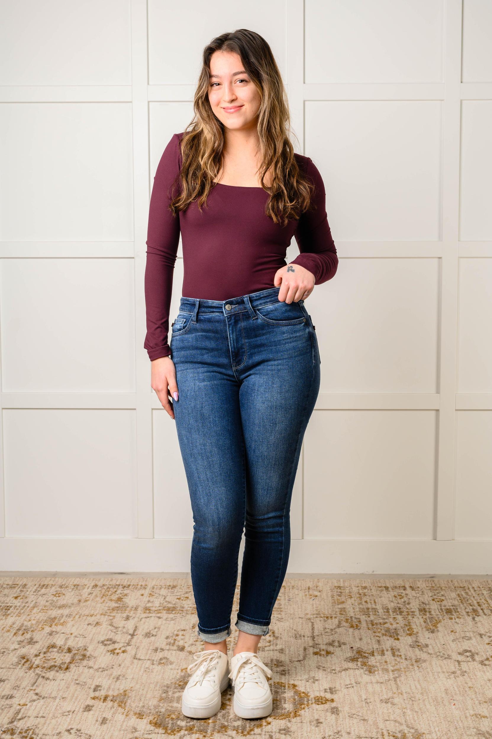 Judy Blue Mid Rise Thermal Vintage Skinny Jean Product Image