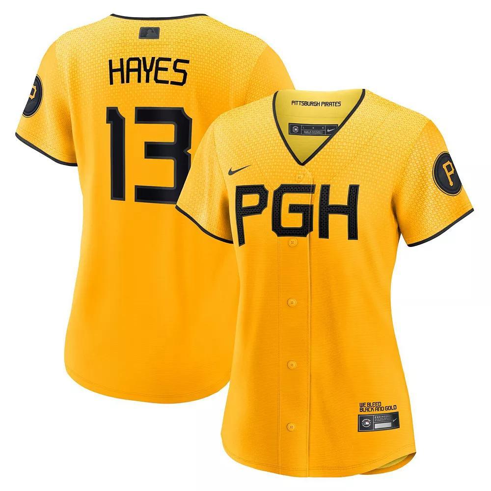 Women's Nike Ke'Bryan Hayes Gold Pittsburgh Pirates 2023 City Connect Replica Player Jersey, Size: Medium Product Image