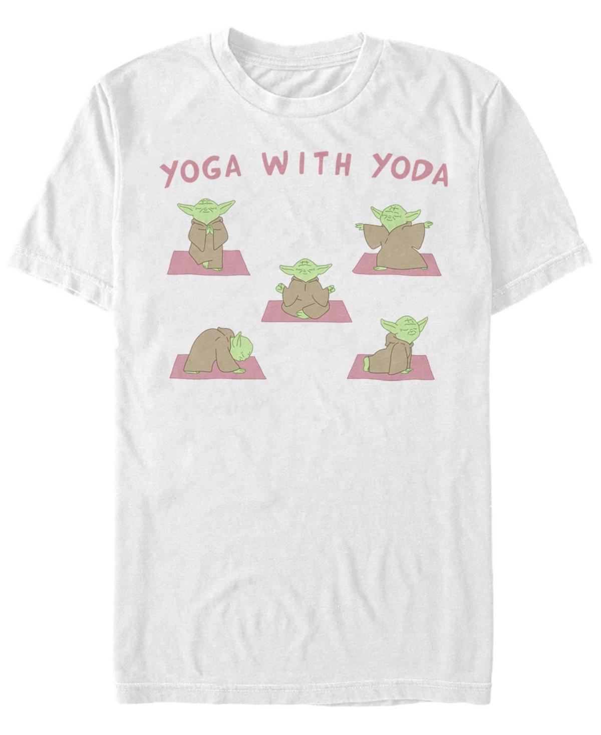 Men's Star Wars Yoga With Yoda Tee, Size: XXL, White Product Image