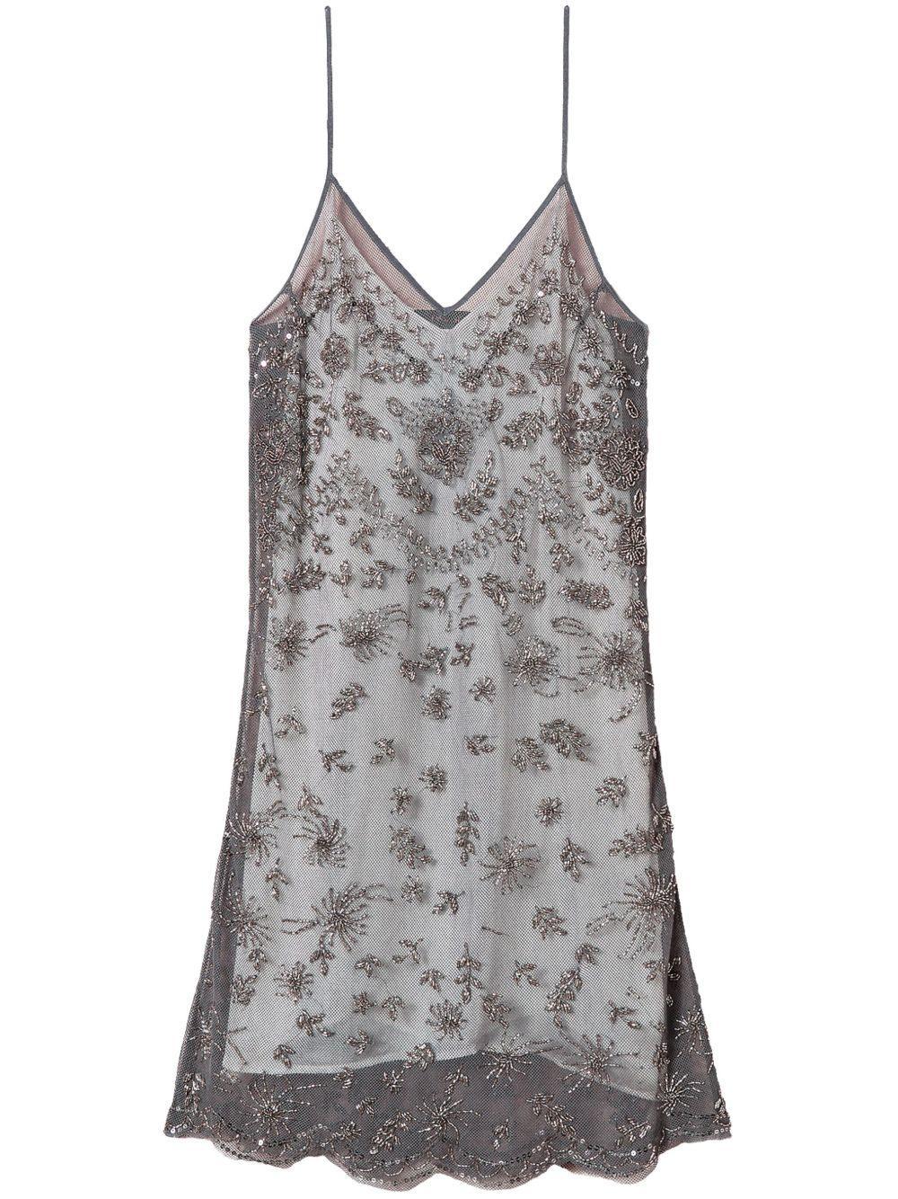 embroidered tulle mini dress  Product Image
