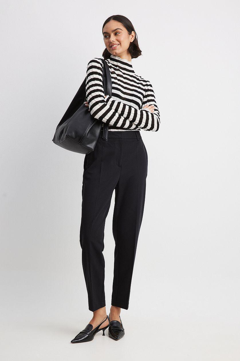 Straight High Waist Cropped Suit Pants Product Image